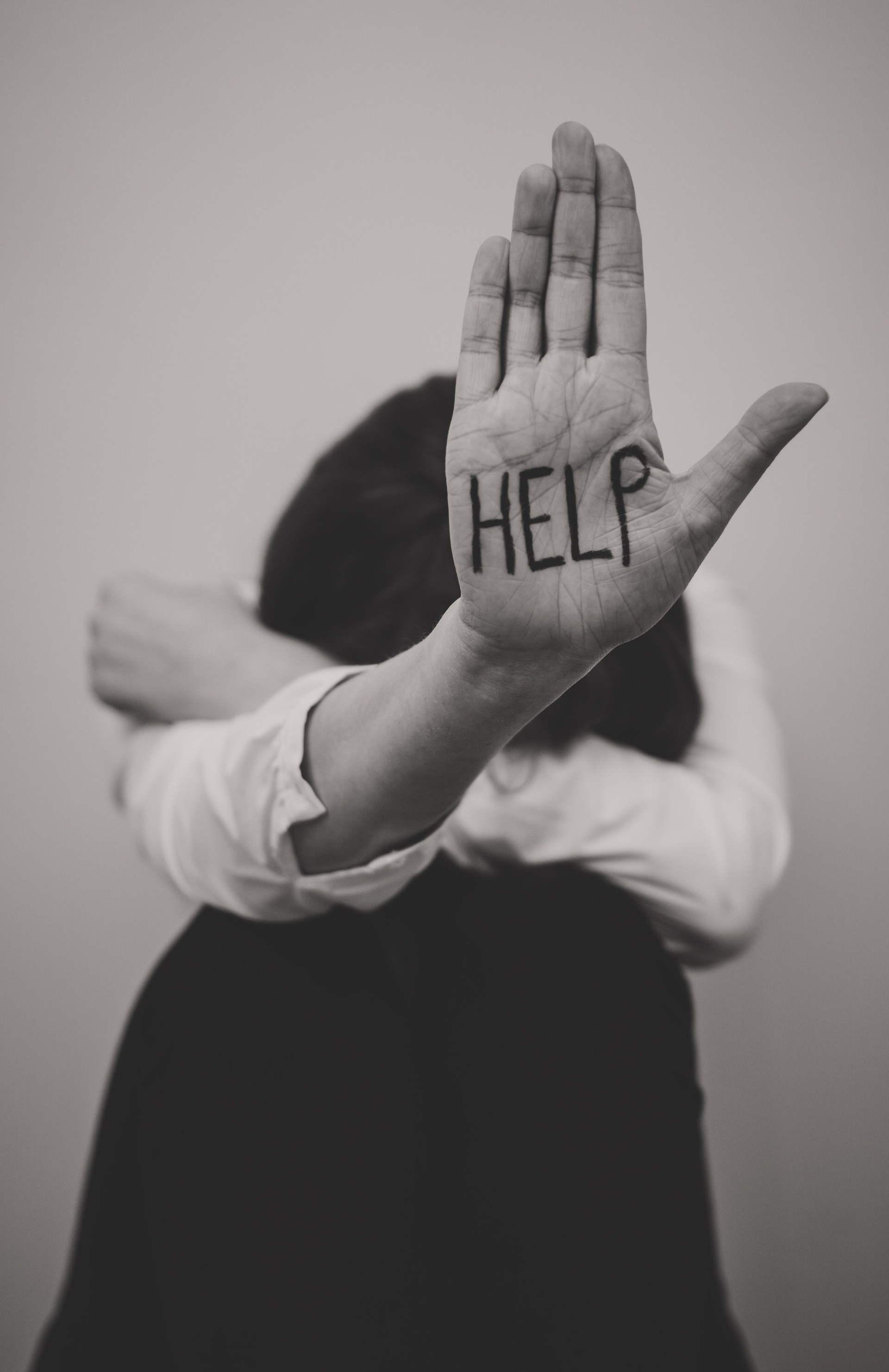 Depressed woman. Social problems concept. Place for your text.